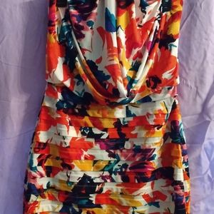 Colorful flower print summer halter top dress